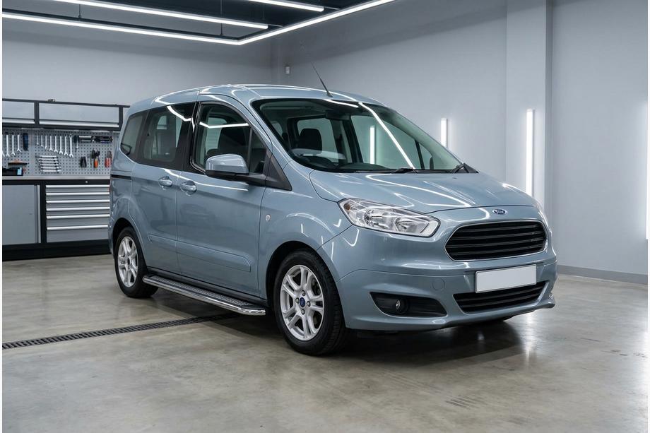 Ford Courier 2014-2023 рр. Бокові пороги Maydos V2 (2 шт., нерж) Image