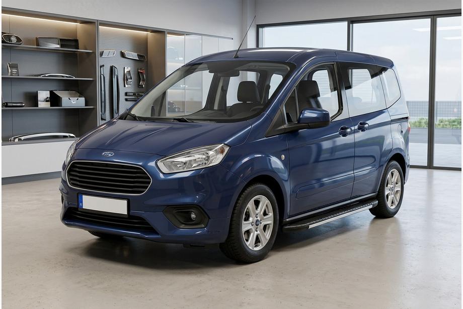 Ford Courier 2014-2023 рр. Бокові пороги Bosphorus Grey (2 шт., алюміній) Image