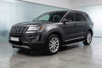Ford Explorer 2011-2019 рр. Бокові пороги Bosphorus Grey (2 шт., алюміній) фото 1