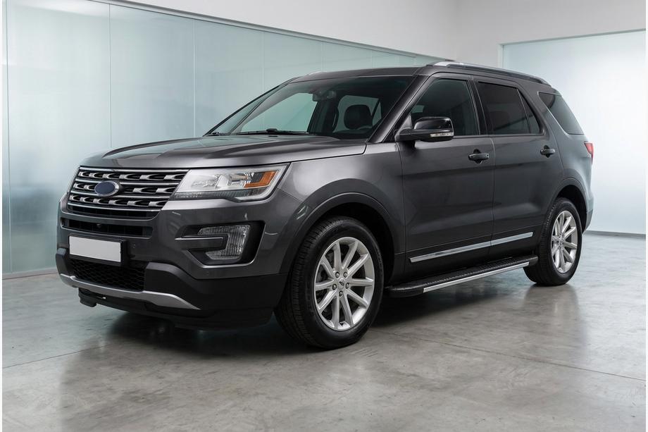 Ford Explorer 2011-2019 рр. Бокові пороги Bosphorus Grey (2 шт., алюміній) Image