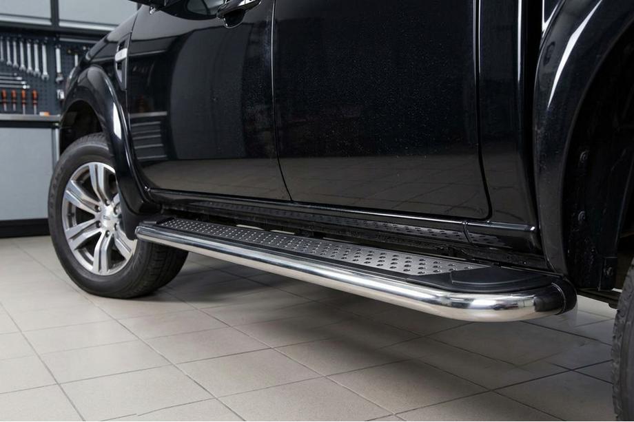Ford Ranger 2007-2011 рр. Бокові пороги Maydos V2 (2 шт., нерж) Image