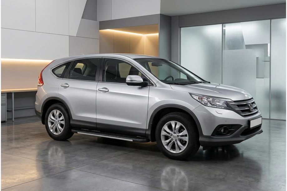 Honda CRV 2012-2016 рр. Бокові пороги Bosphorus Grey (2 шт., алюміній) Image