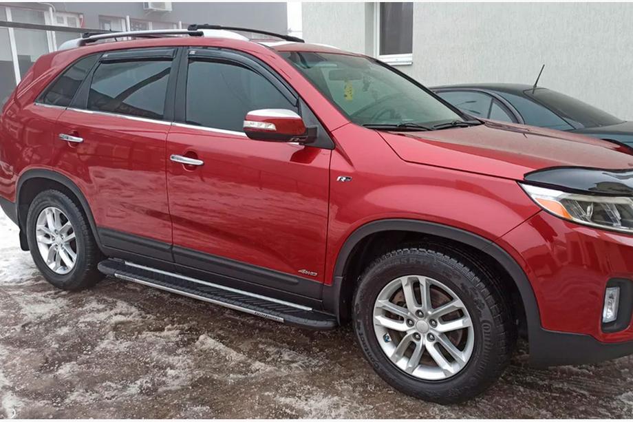 Kia Sorento II XM 2009-2014 рр. Бокові пороги Bosphorus Grey (2 шт., алюміній) 2010-2013 Фото 8