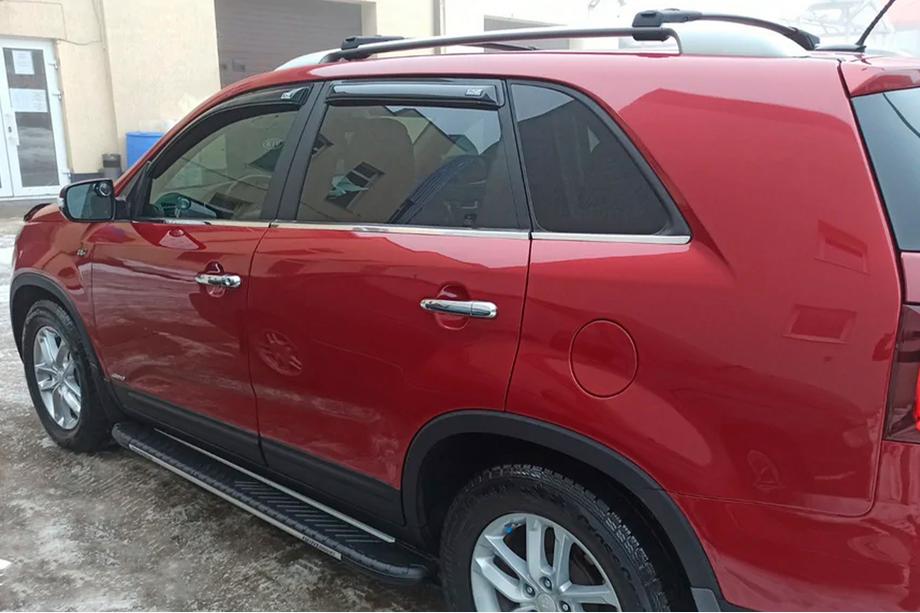 Kia Sorento II XM 2009-2014 рр. Бокові пороги Bosphorus Grey (2 шт., алюміній) 2010-2013 Фото 9