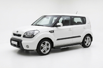 Kia Soul I 2008-2013 рр. Бокові пороги Bosphorus Grey (2 шт., алюміній) фото 1