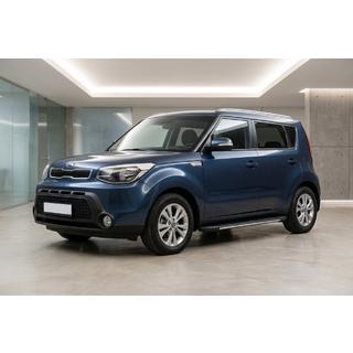 Бокові пороги Bosphorus Grey (2 шт., алюміній) Kia Soul II 2013-2018 рр. фото 1