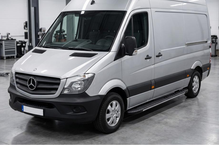 Mercedes Sprinter W906 2006-2018 рр. Бокові пороги Bosphorus Grey (2 шт., алюміній) Image