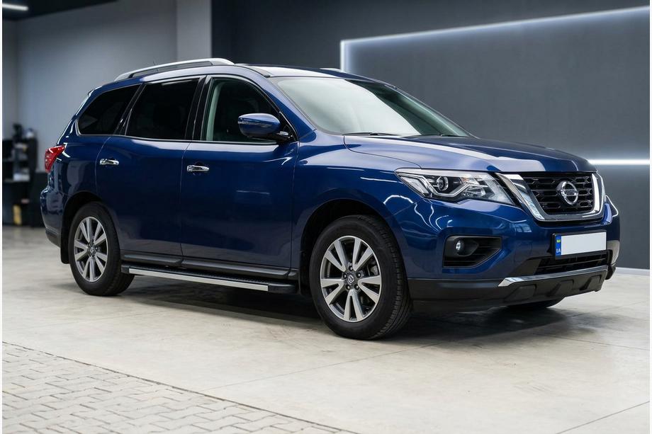 Nissan Pathfinder R52 2012-2021 рр. Бокові пороги Maya V1 (2 шт., алюміній) Фото 1