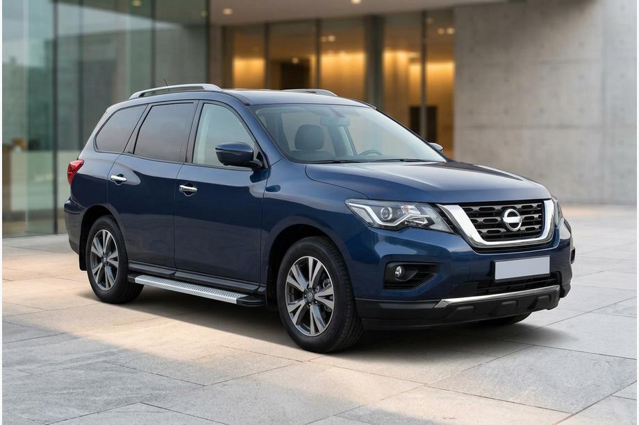 Nissan Pathfinder R52 2012-2021 рр. Бокові пороги Maya V2 (2 шт., алюміній) Фото 1