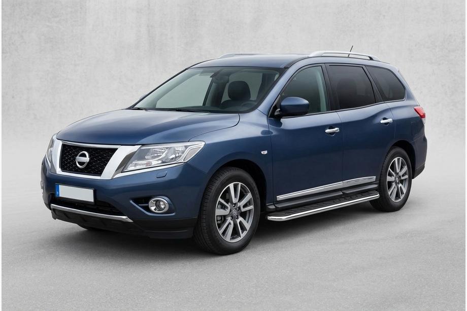 Nissan Pathfinder R52 2012-2021 рр. Бокові пороги Maydos V1 (2 шт., алюміній) Фото 1