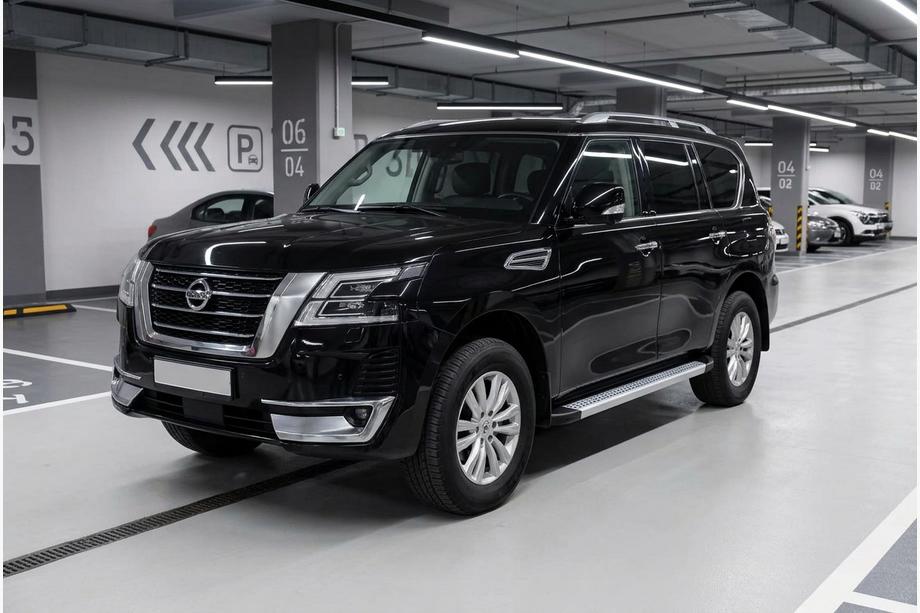 Nissan Patrol Y62 2010-2024 рр. Бокові пороги Maya V2 (2 шт., алюміній) Фото 1