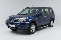 Nissan X-trail T30 2002-2007 рр. Бокові пороги Bosphorus Grey (2 шт., алюміній) фото 1