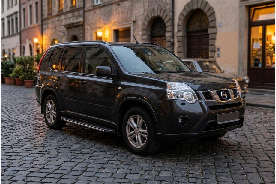 Nissan X-trail T31 2007-2014 рр. Бокові пороги Bosphorus Grey (2 шт., алюміній) Image
