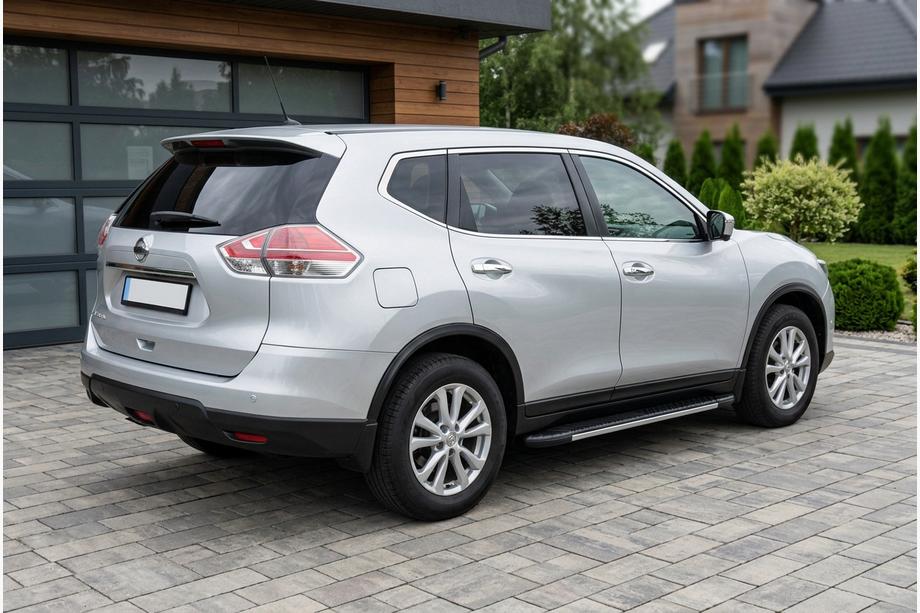 Nissan X-trail T32/Rogue 2014-2021 рр. Бокові пороги Bosphorus Grey (2 шт., алюміній) Фото 1
