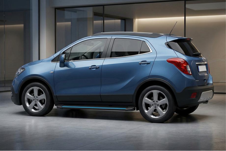 Opel Mokka 2012-2021 рр. Бокові пороги Maya Blue (2 шт., алюміній) Image