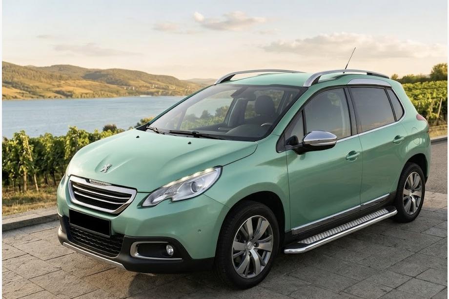 Peugeot 2008 2013-2019 рр. Бокові пороги Maydos V2 (2 шт., алюміній ↗ нерж) Image