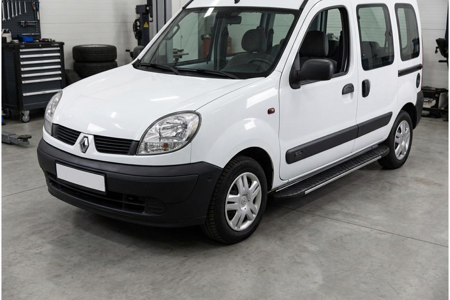 Renault Kangoo 1998-2008 рр. Бокові пороги Bosphorus Grey (2 шт., алюміній) Image