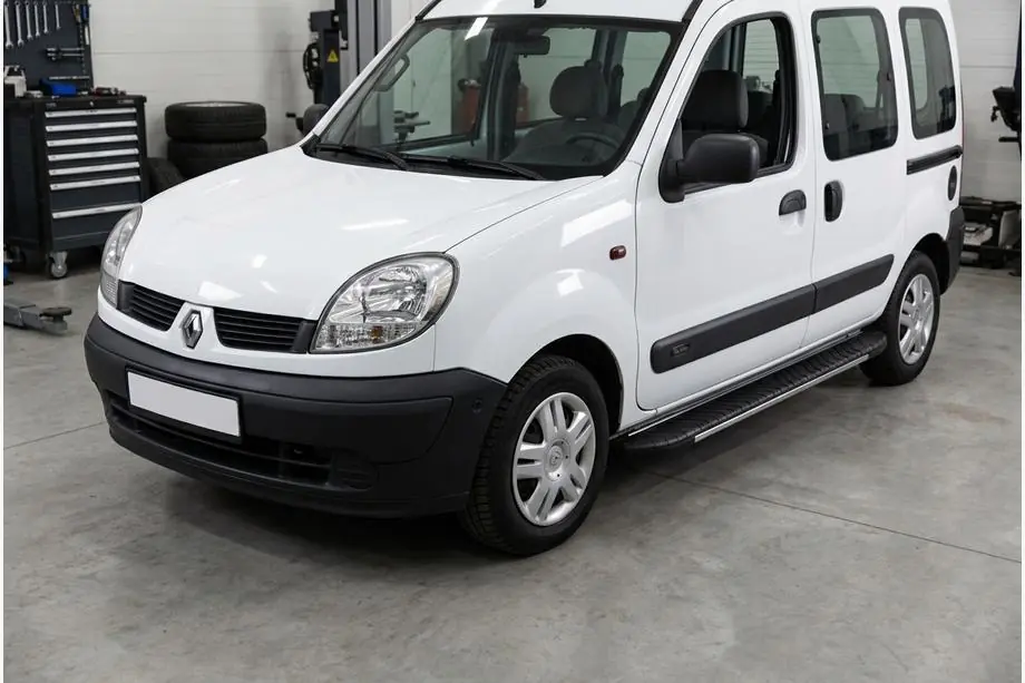 Renault Kangoo 1998-2008 рр. Бокові пороги Bosphorus Grey (2 шт., алюміній) Image