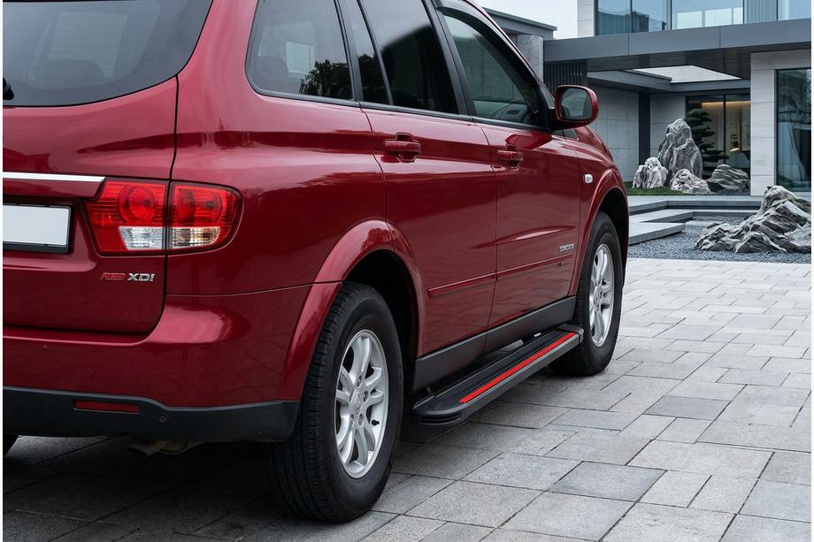 SsangYong Kyron 2005-2014 рр. Бокові пороги Maya Red (2 шт., алюміній) Фото 1