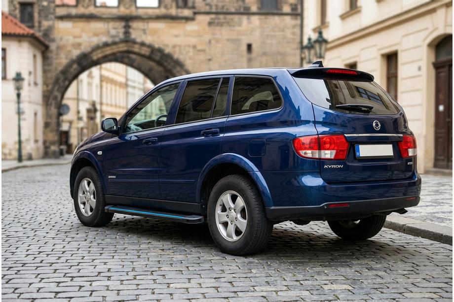 SsangYong Kyron 2005-2014 рр. Бокові пороги Maya Blue (2 шт., алюміній) Фото 1