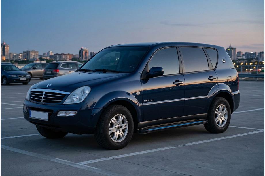 SsangYong Rexton I 2001-2017 рр. Бокові пороги Maya Blue (2 шт., Алюміній) Фото 1