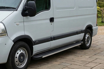 Renault Master 1998-2010 рр. Бокові пороги Maya V1 (2 шт., алюміній) фото 1
