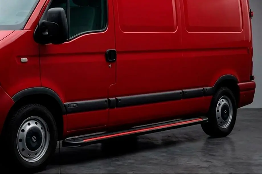 Renault Master 1998-2010 рр. Бокові пороги Maya Red (2 шт., алюміній) Image