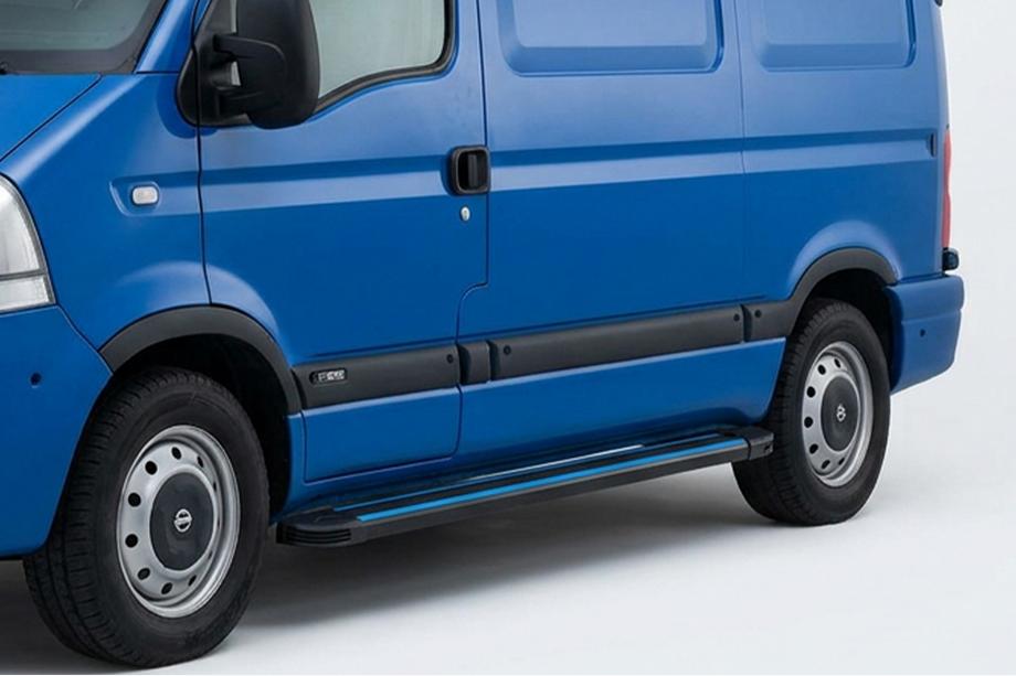 Renault Master 1998-2010 рр. Бокові пороги Maya Blue (2 шт., алюміній) Image