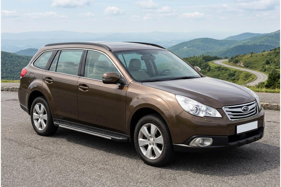 Subaru Outback 2009-2014 рр. Бокові пороги Bosphorus Grey (2 шт., алюміній) Image