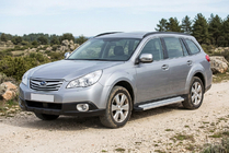 Subaru Outback 2009-2014 рр. Бокові пороги Maya V2 (2 шт., алюміній) фото 1