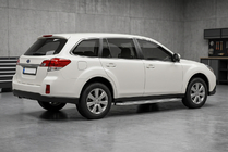 Subaru Outback 2009-2014 рр. Бокові пороги Maydos V2 (2 шт., алюміній ↗ нерж) фото 1