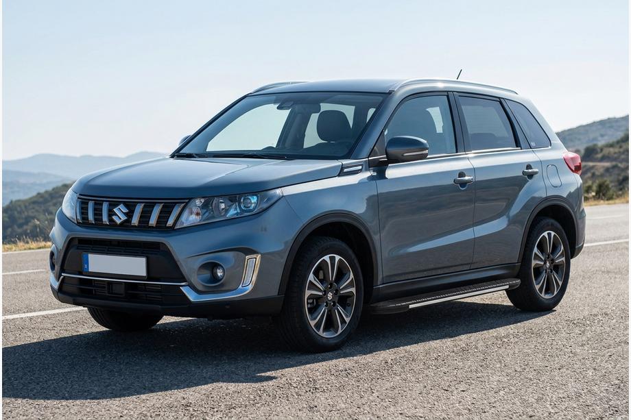 Suzuki Vitara 2015- рр. Бокові пороги Bosphorus Grey (2 шт., алюміній) Image