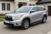 Toyota Highlander 2013-2019 рр. Бокові пороги Bosphorus Grey (2 шт., алюміній) фото 1