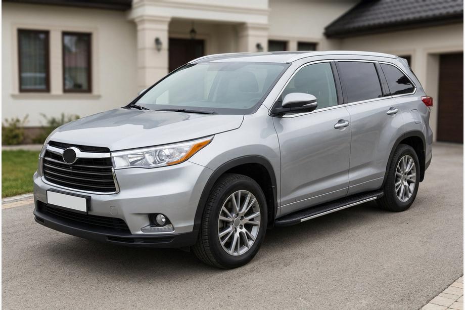 Toyota Highlander 2013-2019 рр. Бокові пороги Bosphorus Grey (2 шт., алюміній) Image