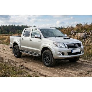 Бокові пороги Bosphorus Grey (2 шт., алюміній) Toyota Hilux 2006-2015 рр. фото 1