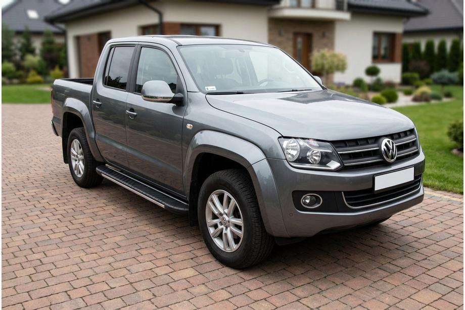 Volkswagen Amarok 2010-2022 рр. Бокові пороги Bosphorus Grey (2 шт., алюміній) Image