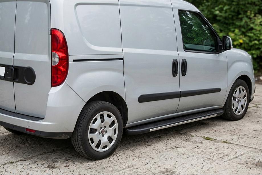 Opel Combo 2012-2018 рр. Бокові пороги Bosphorus Grey (2 шт., алюміній) Image