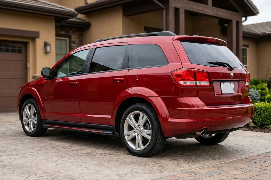 Dodge Journey 2008-2020 рр. Бокові пороги Maya Red (2 шт., алюміній) Image