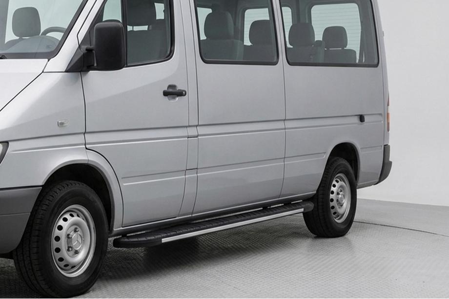 Volkswagen LT 1995-2006 рр. Бокові пороги Bosphorus Grey (2 шт., алюміній) Image