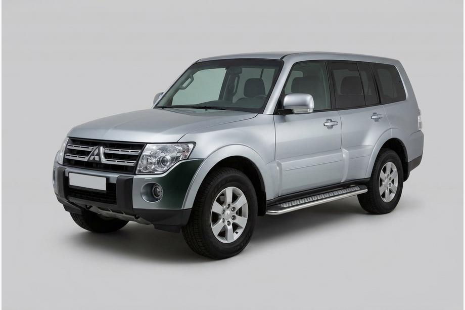 Mitsubishi Pajero Wagon IV 2006-2021 рр. Бокові пороги Maydos V2 (2 шт., алюміній ↗ нерж) Фото 4