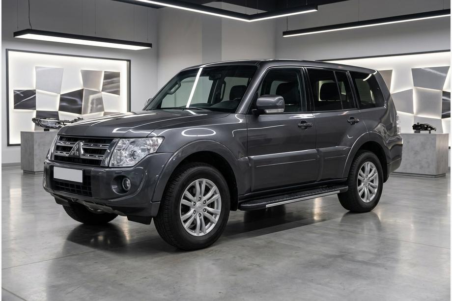 Mitsubishi Pajero Wagon IV 2006-2021 рр. Бокові пороги Bosphorus Grey (2 шт., алюміній) Фото 1