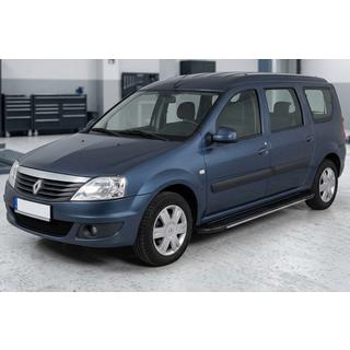 Бокові пороги Bosphorus Grey (2 шт., алюміній) Dacia Logan MCV 2004-2014 рр. фото 1