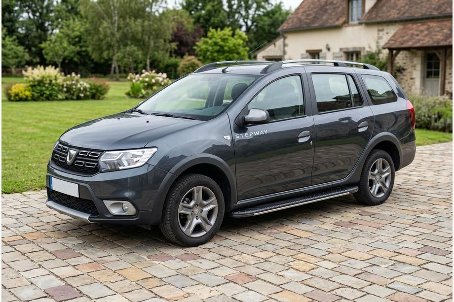Dacia Logan MCV 2013-2020 рр. Бокові пороги Bosphorus Grey (2 шт., алюміній) Image