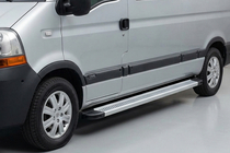 Nissan Interstar 2002-2010 рр. Бокові пороги Maya V2 (2 шт., алюміній) фото 1