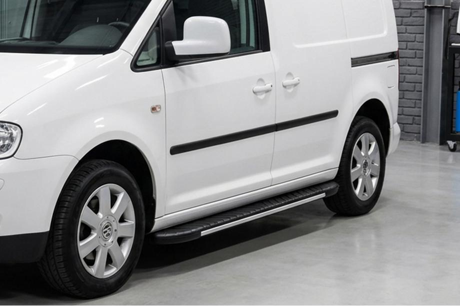 Volkswagen Caddy 2010-2015 рр. Бокові пороги Bosphorus Grey (2 шт., алюміній) Image