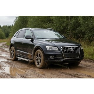 Бокові пороги New Vision Grey (2 шт., алюміній) Audi Q5 2008-2017 рр. фото 1