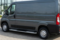 Fiat Ducato 2006-2025 рр. Бокові пороги Tayga V2 (2 шт., алюміній) фото 1