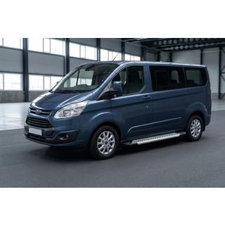 Бокові пороги New Vision Grey (2 шт., алюміній) Ford Custom 2013-2022 рр. фото 1