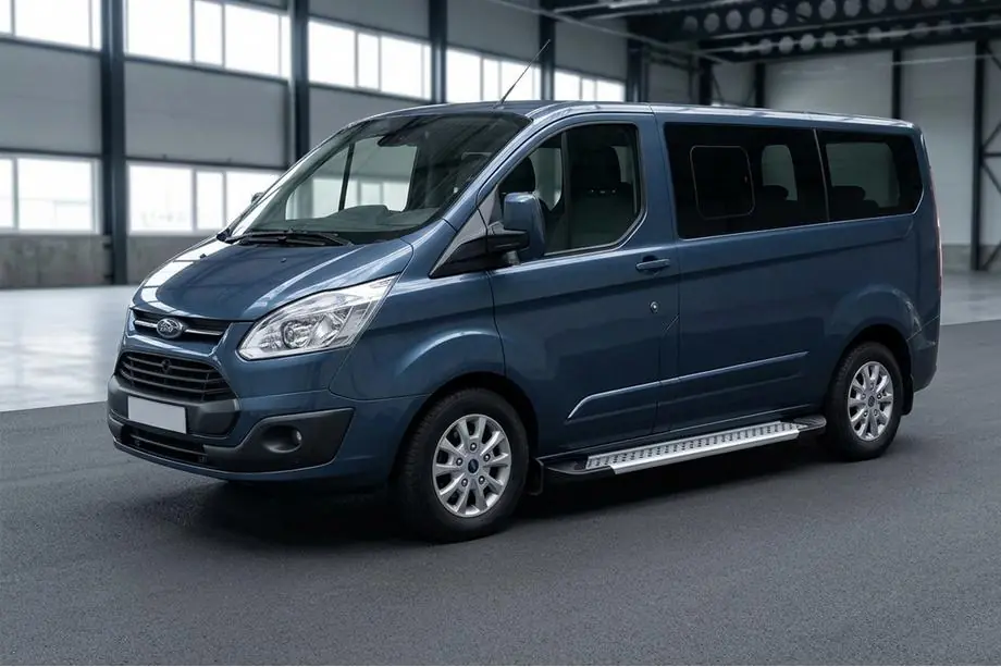 Ford Custom 2013-2022 рр. Бокові пороги New Vision Grey (2 шт., алюміній) Фото 1