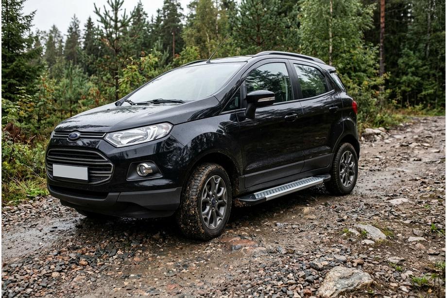 Ford Ecosport 2013-2022 рр. Бокові пороги New Vision Grey (2 шт., алюміній) Фото 1